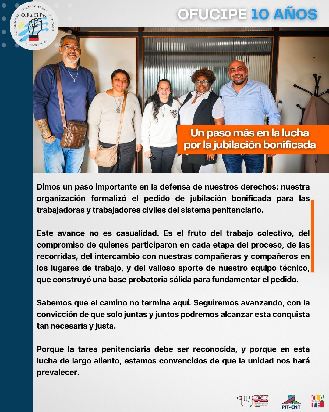 Un paso mas en la lucha  jubilacion bonificada
